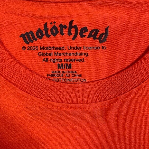 MOTORHEAD  band  T-shirt for men  red  size medium - Picture 4 of 11